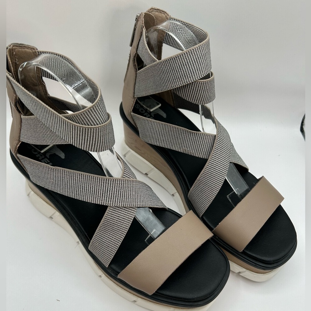 Sorel Women's Platform Sandals - Gray and Tan lowest price - Picture 3 of 15